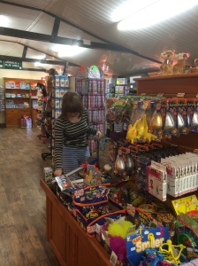 Ellen sorting out the gift shop